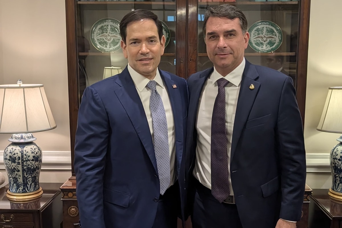Flávio encontra Rubio e JD Vance e discute facções e decretos de Lula. Vídeo