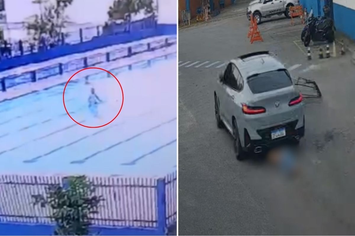 Veja momento em que DJ Dani Brasil pula em piscina para fugir da PM