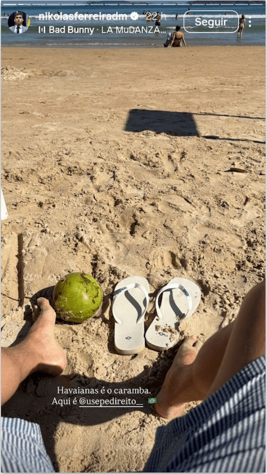 Nikolas Ferreira critica Havaianas e divulga marca Pé Direito