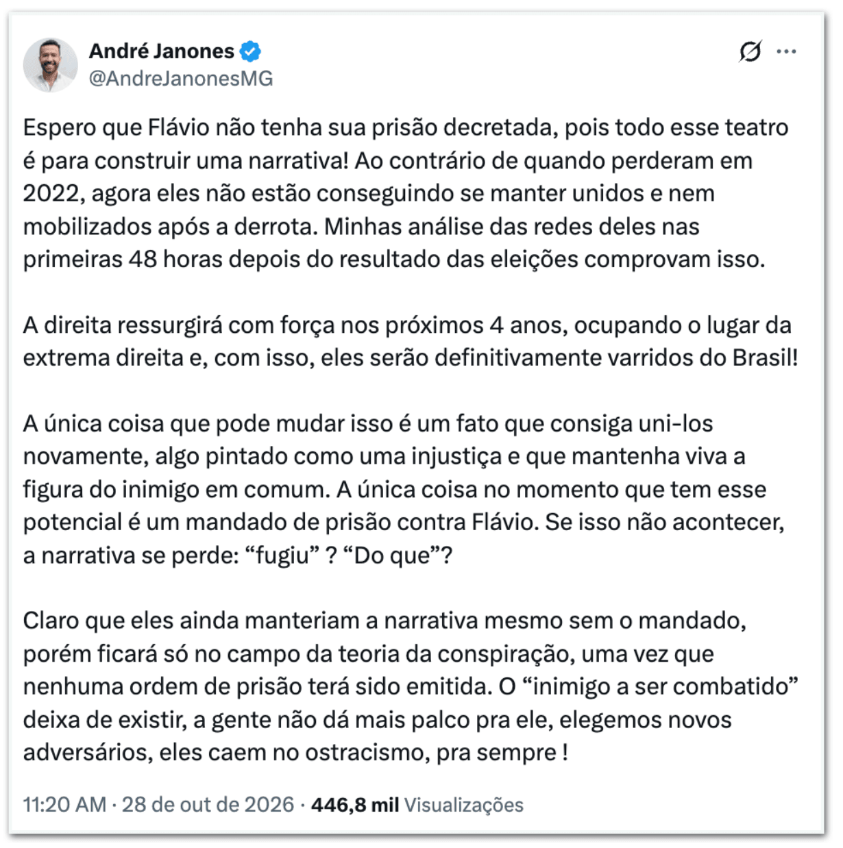 Fuga de Flávio é teatro; espero que prisão não seja decretada, diz Janones