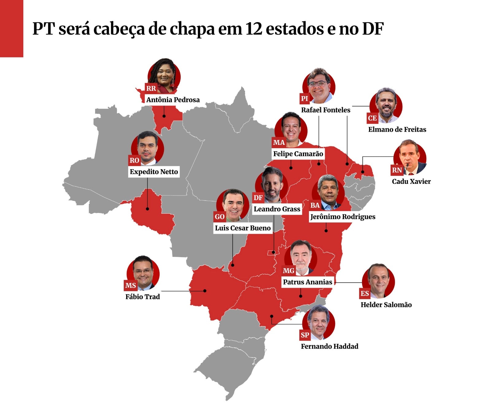 Lula aposta em alianças e PT será cabeça de chapa em 12 estados e DF