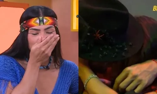BBB 26: Marciele reage ao edredom de Jordana e Jonas e explica beijo