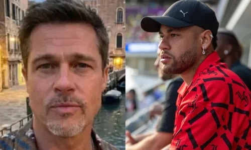 Brad Pitt alfineta Neymar e promete aulas de atuação: 'Não exagerar'
