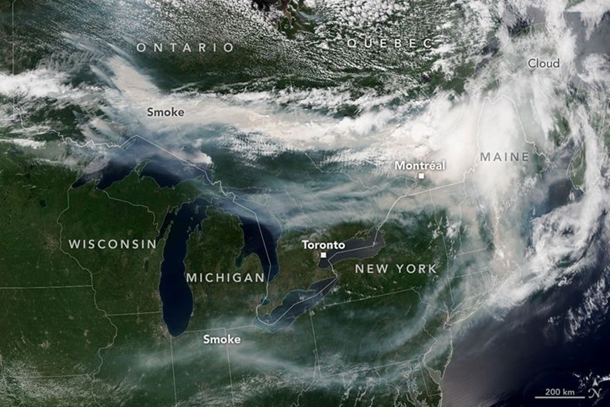 Fumaça de incêndios florestais no Canadá atinge cidades do país e dos EUA