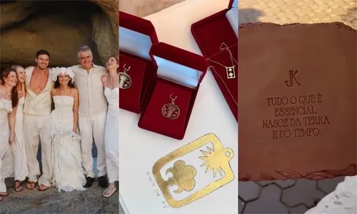 Convite de barro, joia rara e muitos famosos: veja os detalhes que marcam o casamento de luxo de Juliette e Kaique Cerveny