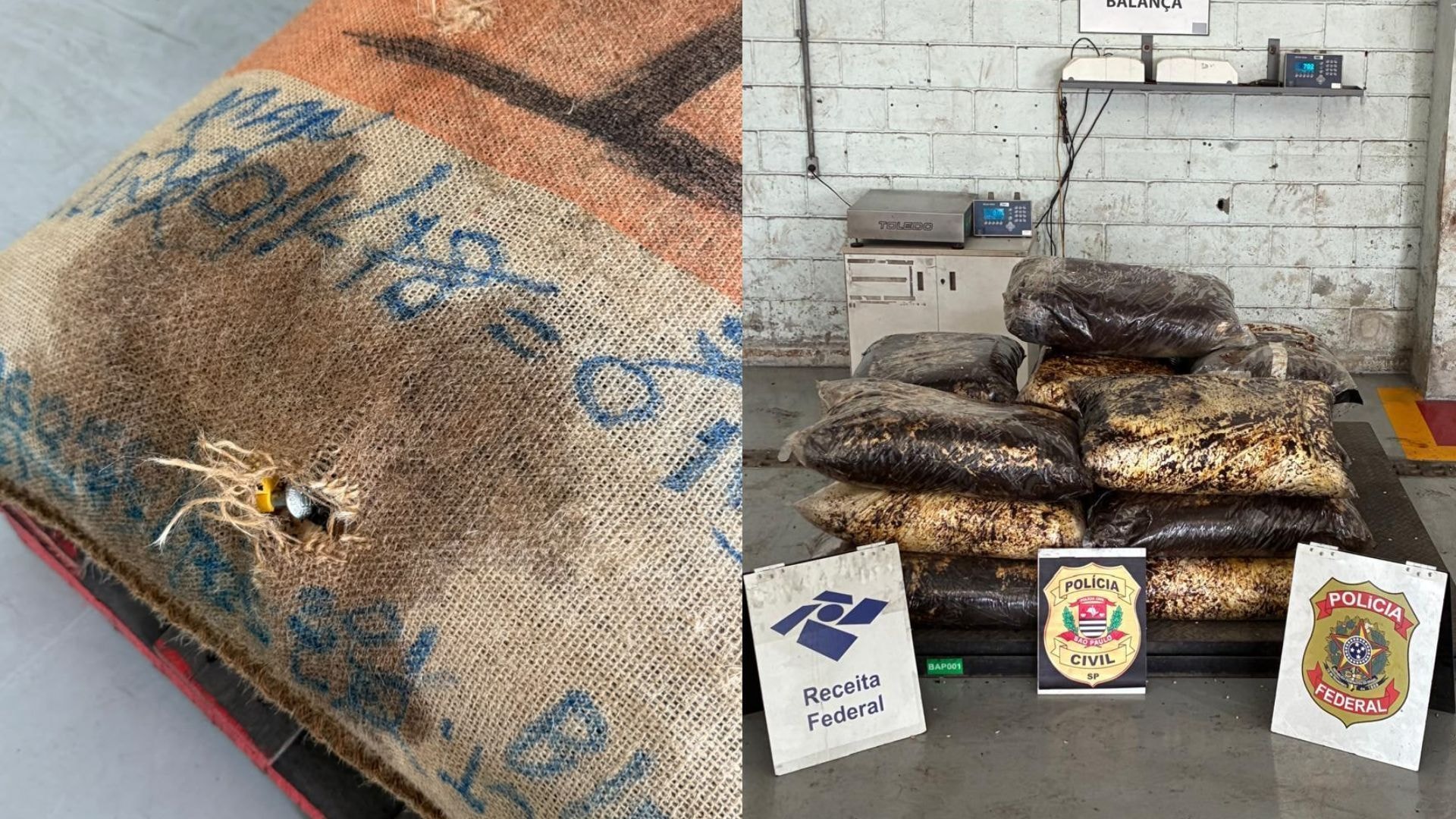 Mergulhadores retiram 33 kg de cocaína de casco de navio em Santos
