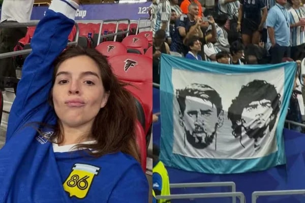 Filha de Maradona se emociona após vitória da Argentina: "Estava aqui"