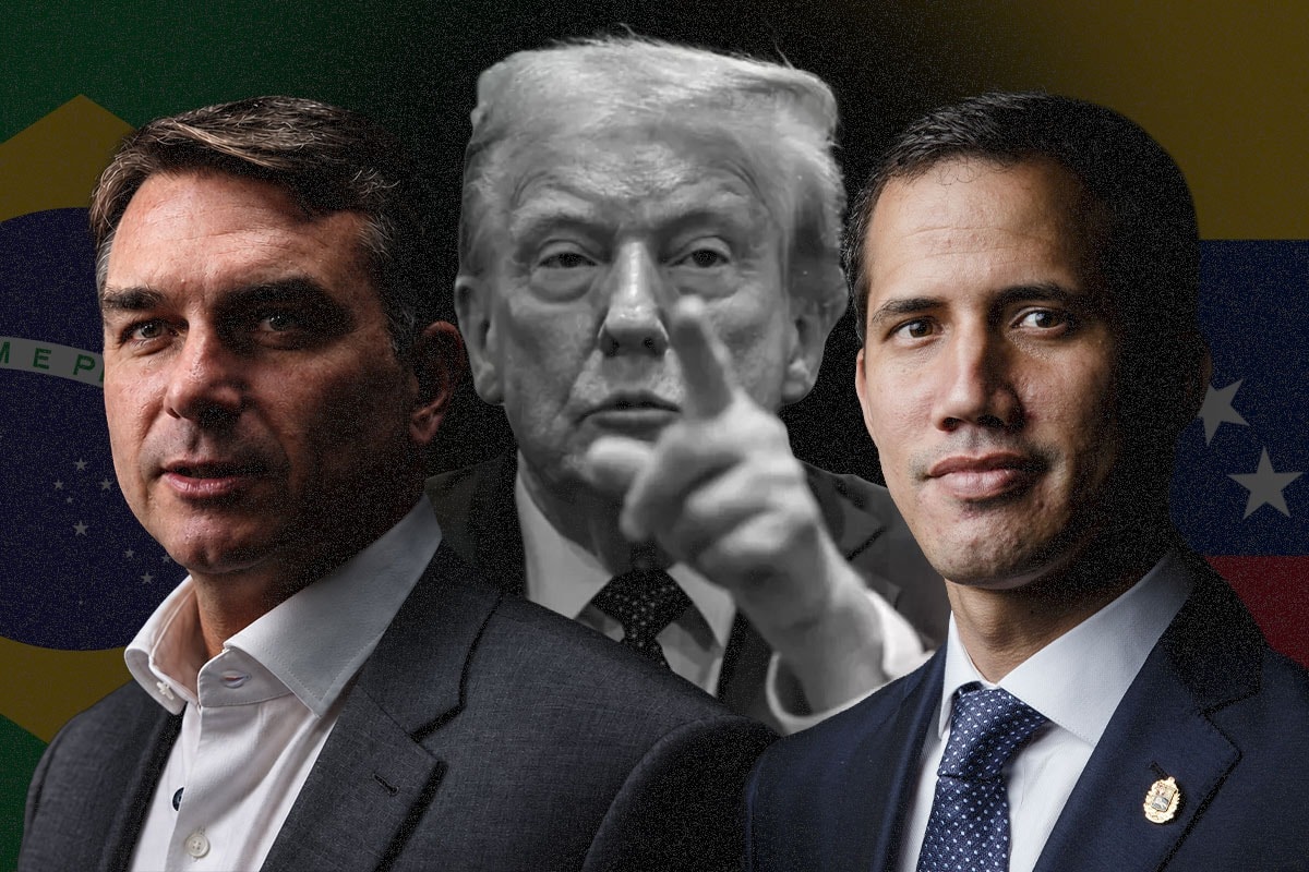 Flávio se inspira em Guaidó, que viu EUA confiscarem ativos da Venezuela