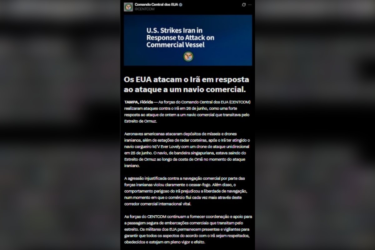 EUA ataca Estreito de Ormuz após acusar Irã de descumprir cessar-fogo