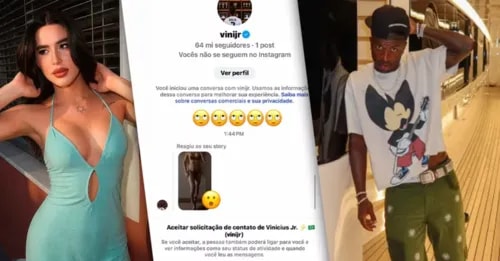 Modelo Nina Hoffman explica por que expôs mensagem 'ousada' de Vini Jr