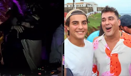 Filho de Ivete Sangalo acompanha show de André Marques e se declara