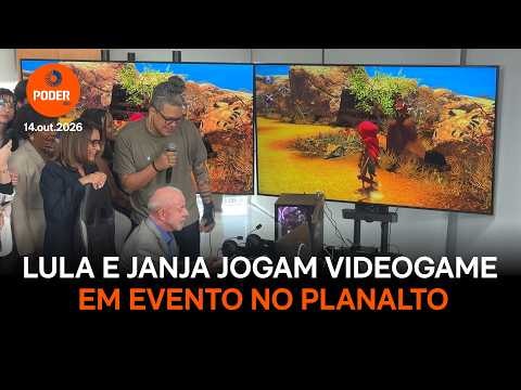 Lula e Janja jogam videogame no Planalto