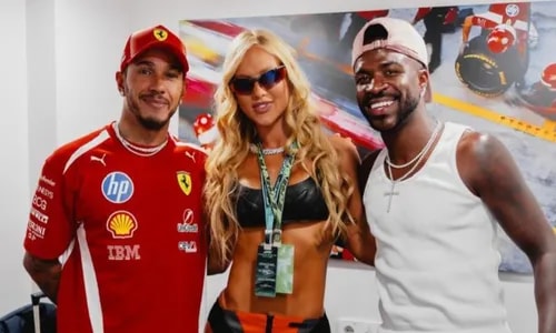 Virginia se derrete por Vini Jr ao posar com Lewis Hamilton