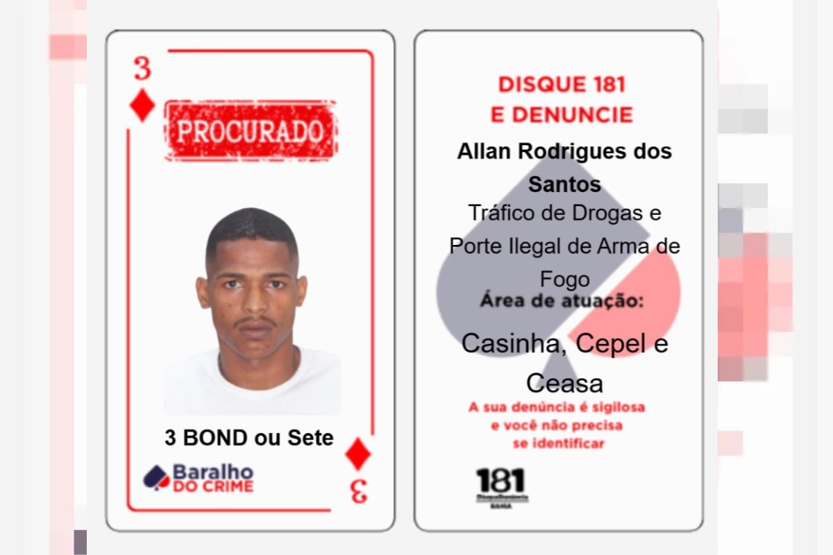 Baralho do Crime: bandido "3 de Ouro" morre após confronto com polícia