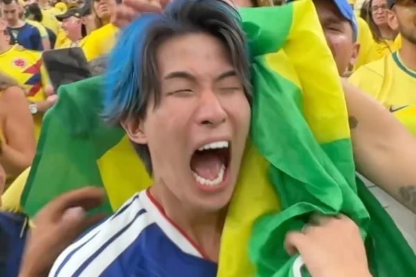 Japonês que viralizou após surto em jogo revela torcida para a Copa do Mundo
