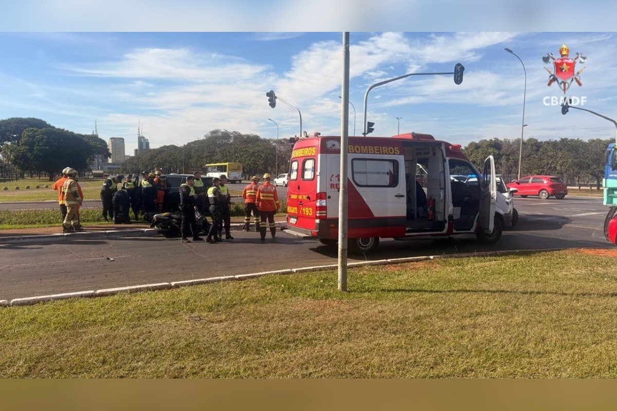 Motociclista morre em acidente com carro no Eixo Monumental