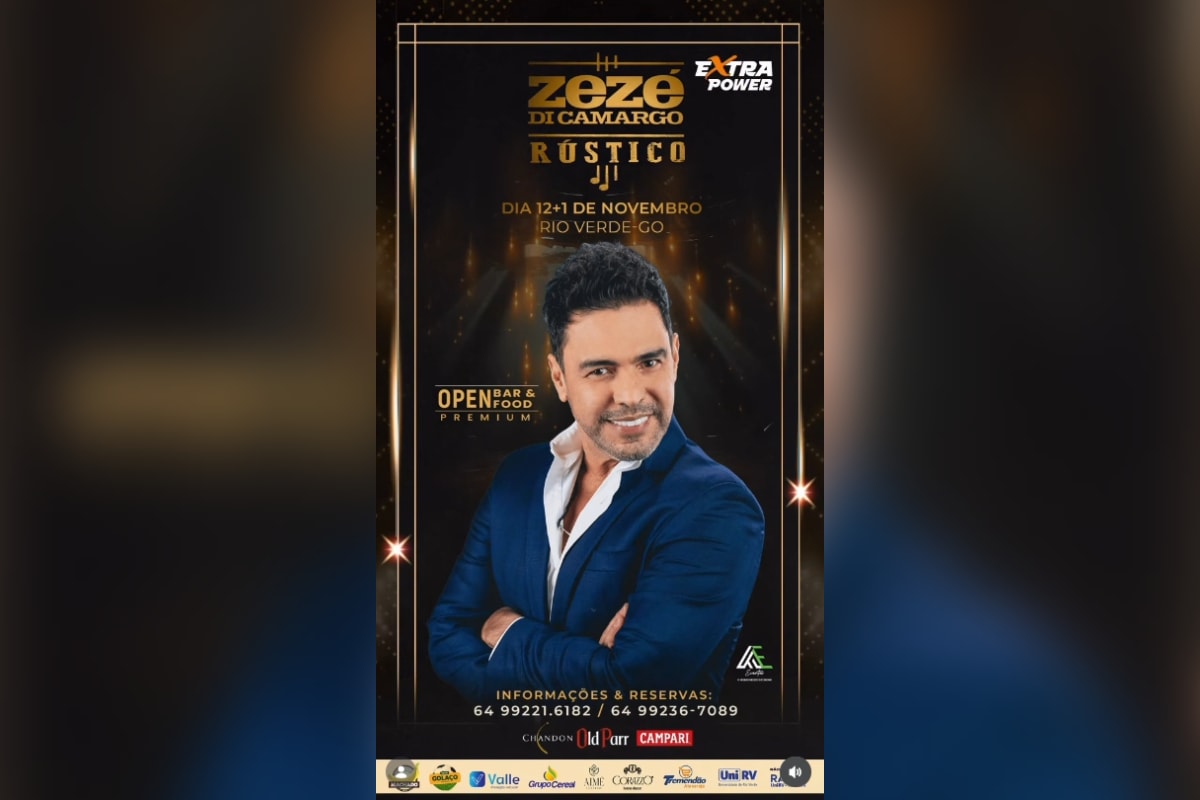 Show de Zezé Di Camargo anunciado em Goiás troca dia 13 por “12+1”