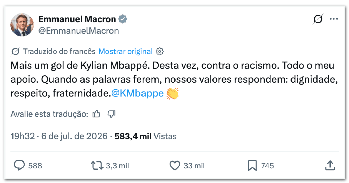Macron defende Mbappé após falas racistas de senadora paraguaia