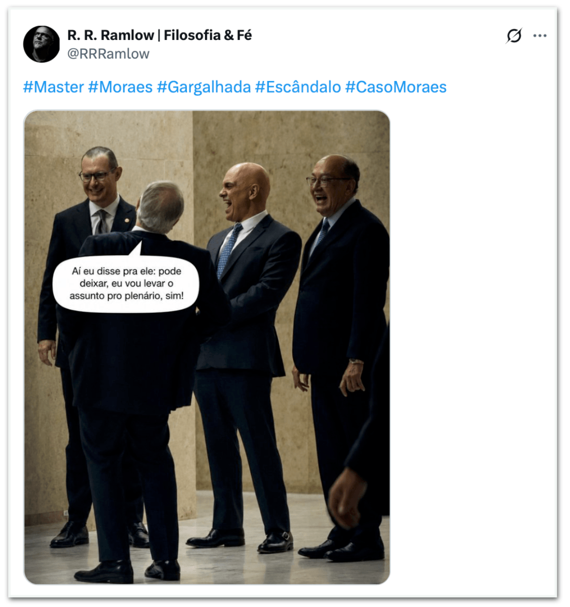 Foto de ministros do STF gargalhando vira meme