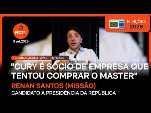 Renan Santos diz que Cury é sócio de empresa que tentou comprar Master