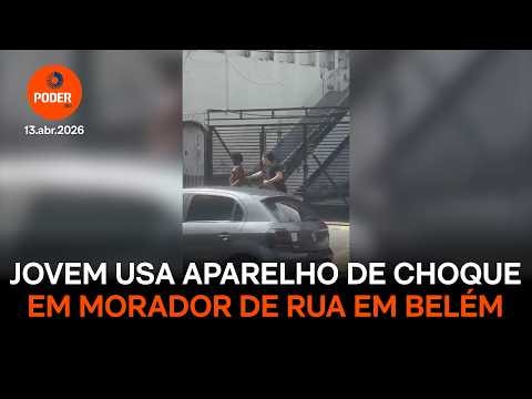 Estudante usa aparelho de choque em homem em situação de rua em Belém
