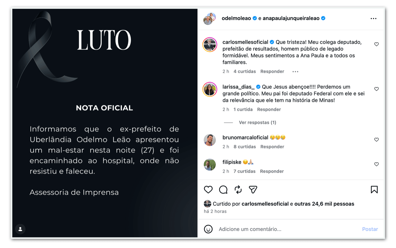 Morre Odelmo Leão, ex-prefeito de Uberlândia, aos 80 anos