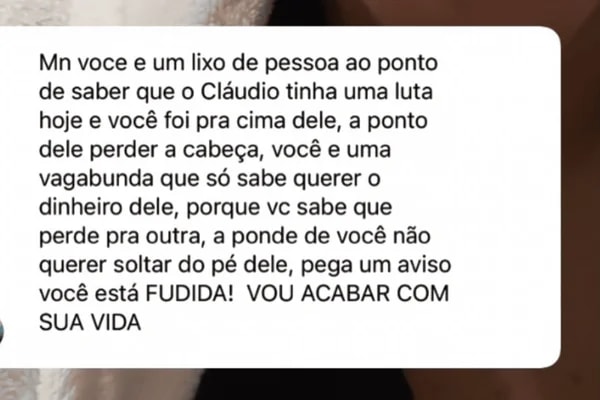 Esposa de ex-UFC desabafa sobre agressão: "Situação humilhante"