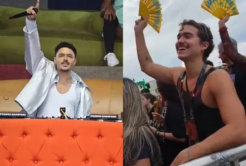 Rock in Rio: namorado de Pedro Sampaio rouba a cena na grade do show