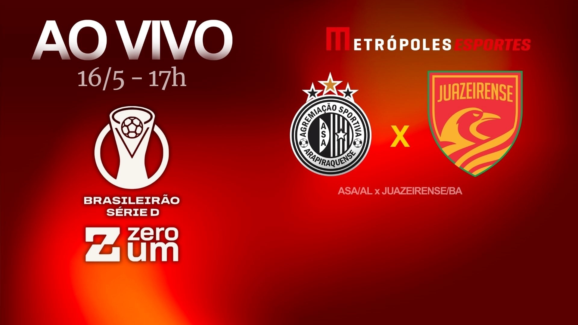 Série D ZeroUm: Metrópoles transmite ASA-AL x Juazeirense-BA ao vivo