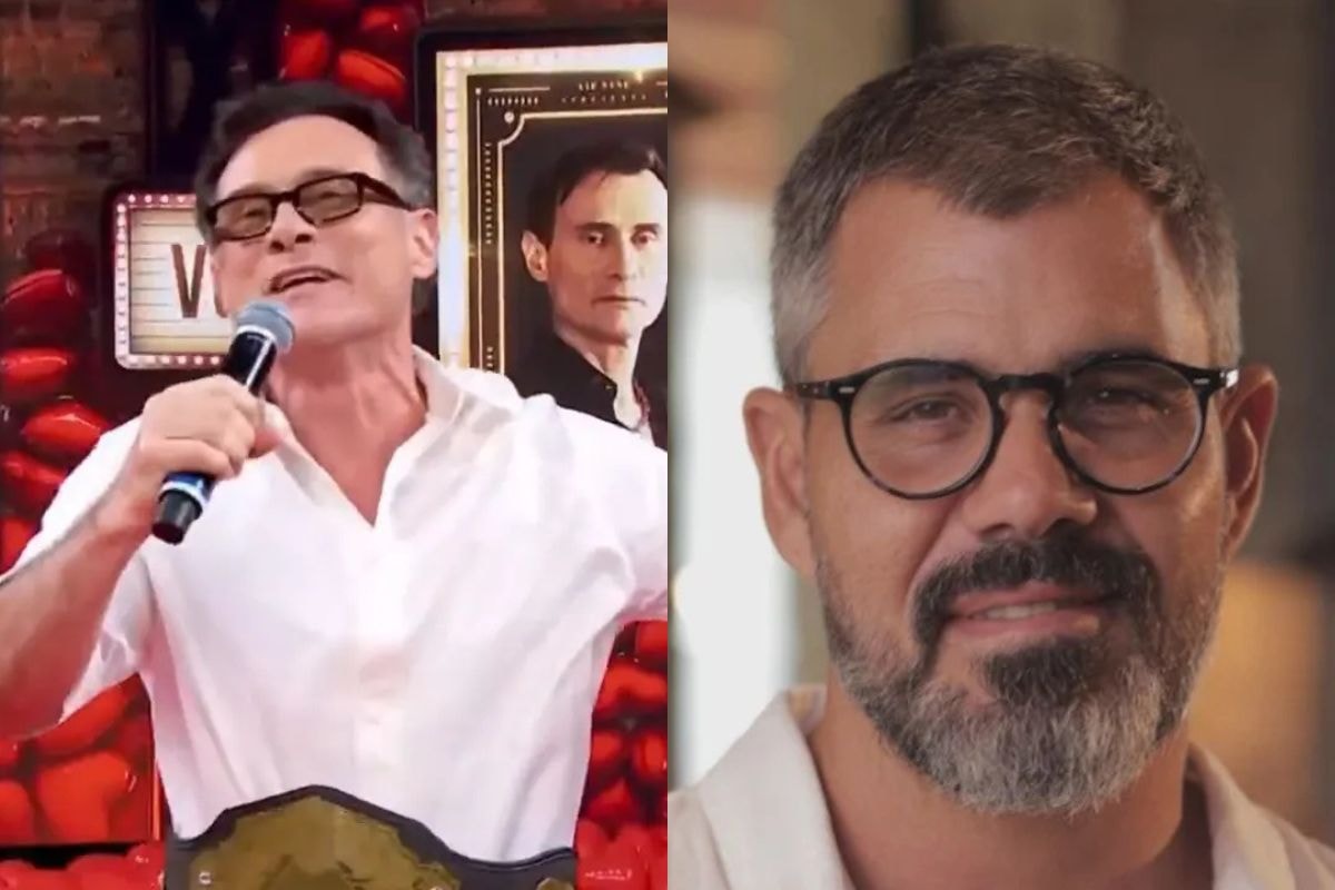 Enrique Diaz debocha ao vivo de "curso para homens" de Juliano Cazarré. Veja o vídeo