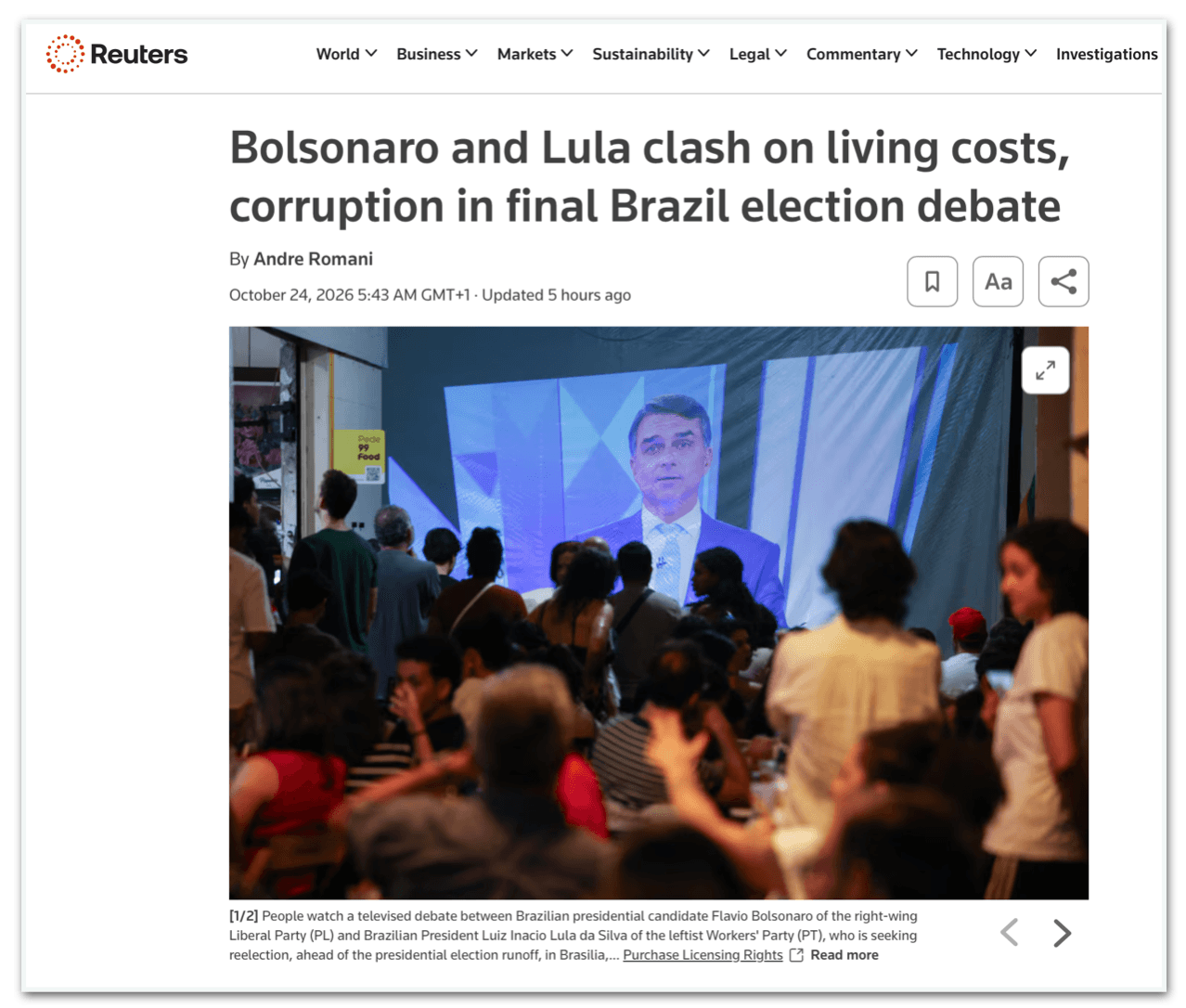Leia o que a mídia internacional diz sobre o debate da “Globo”
