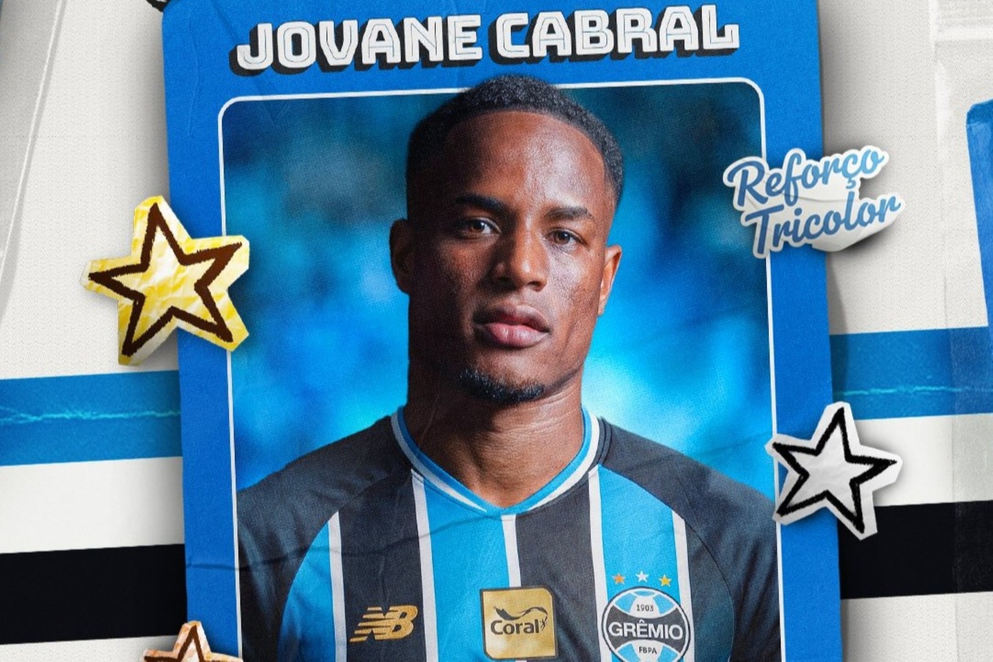 Grêmio anuncia a contratação de Jovane Cabral, de Cabo Verde