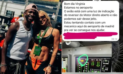 Virginia cancela viagem às pressas para encontrar Vini Jr por problema em jatinho