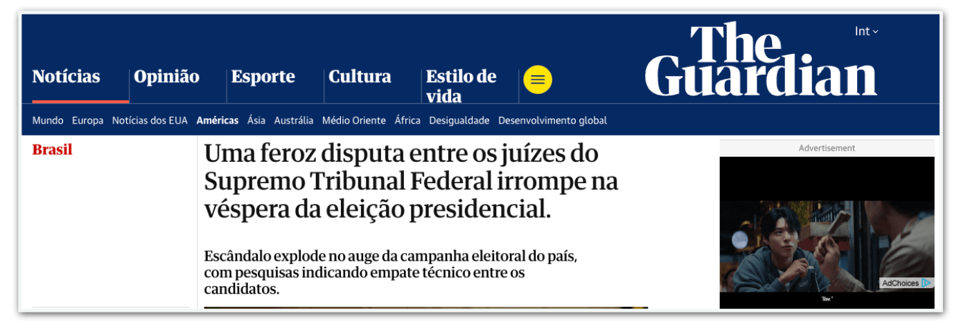Mídia internacional chama julgamento no STF de crise histórica