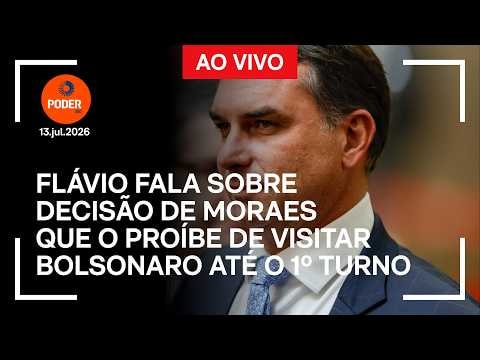 Ao vivo: Flávio comenta decisão de Moraes de proibir visita a Bolsonaro