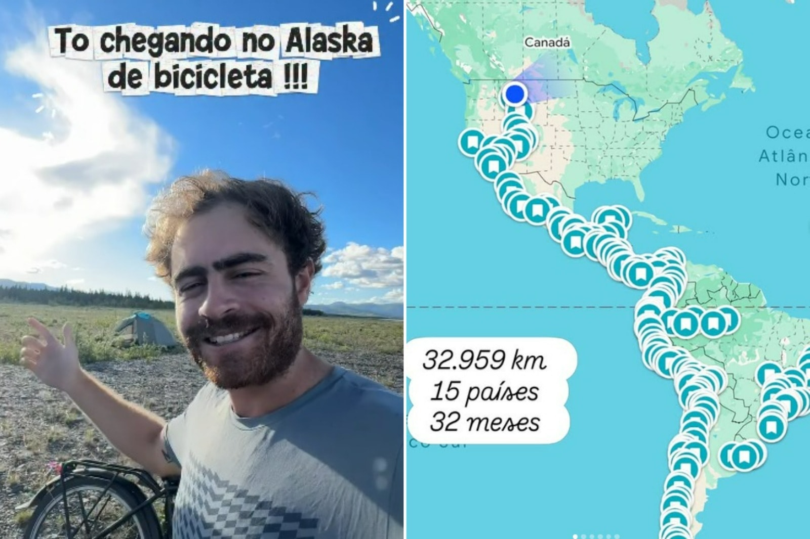 De Ushuaia ao Alasca: mineiro pedala 39 mil km por 16 países