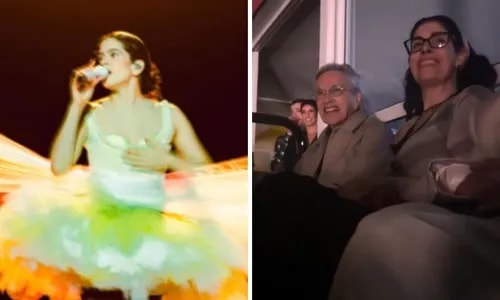 Caetano Veloso é homenageado por Rosalía em show: 'Meu favorito'