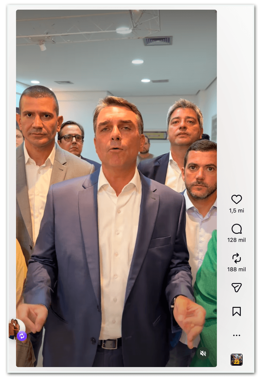 Em 48 horas, Flávio tem mais engajamento que Lula no Instagram