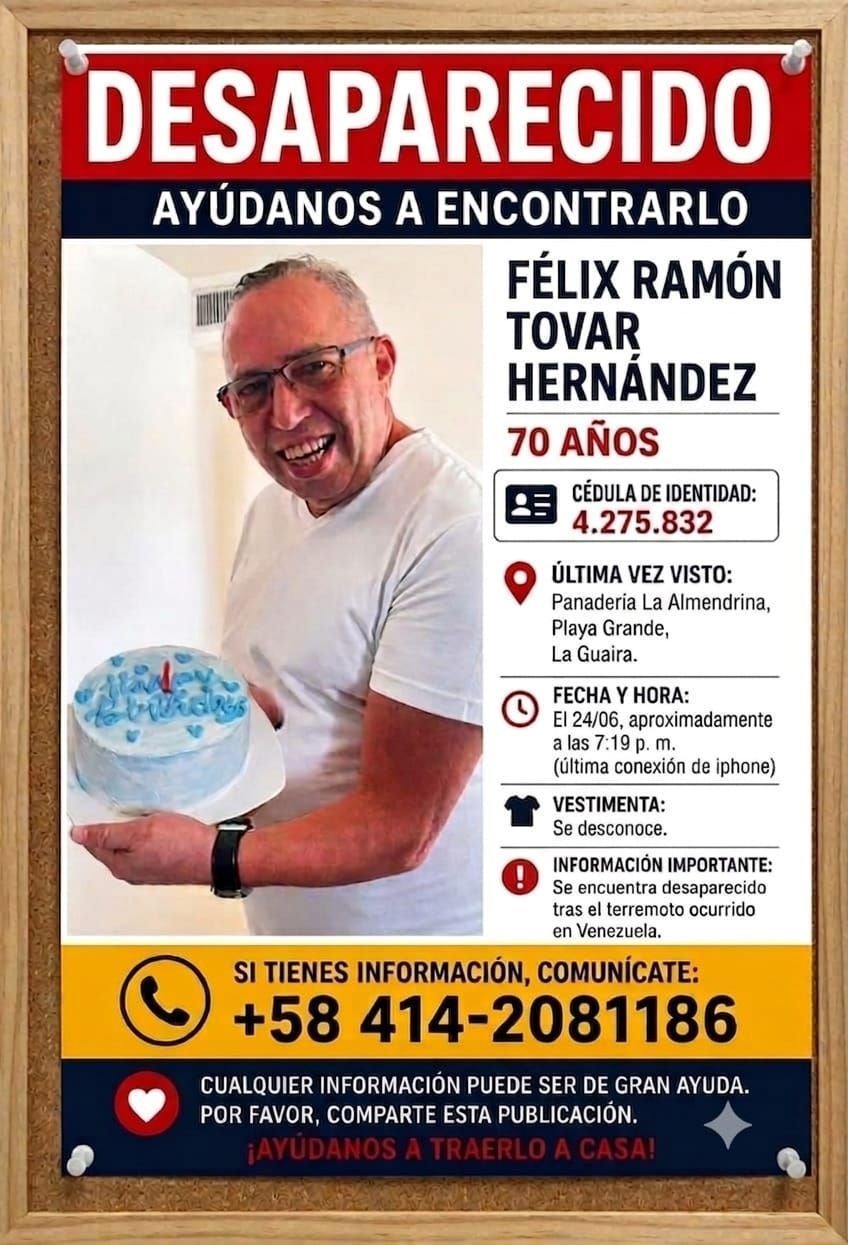 Brasileiro busca ajuda para encontrar pai sob escombros na Venezuela