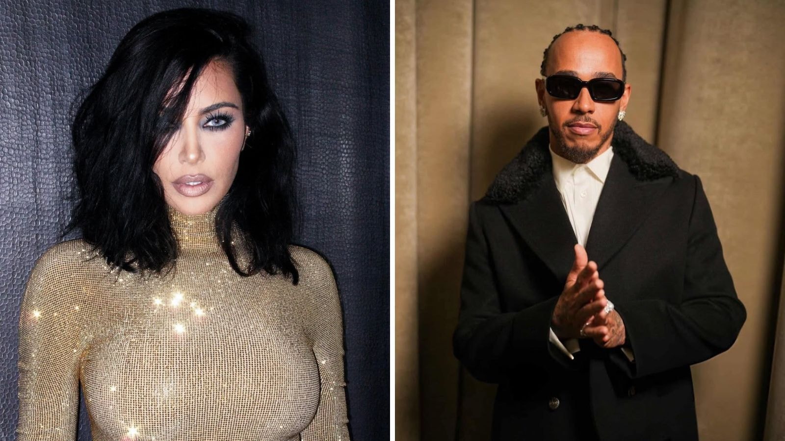 Kim Kardashian ganha beijo e chuva de champagne de Lewis Hamilton em F1