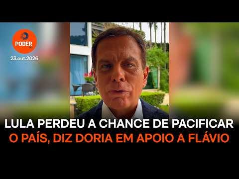 Lula perdeu a chance de pacificar o país, diz Doria em apoio a Flávio