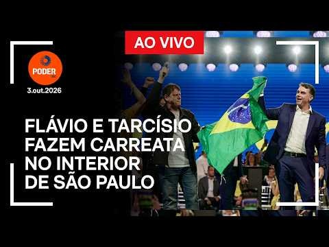 Ao vivo: Flávio e Tarcísio fazem carreata no interior de São Paulo