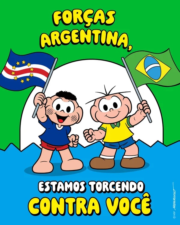 Turma da Mônica declara torcida contra Argentina na Copa do Mundo 2026