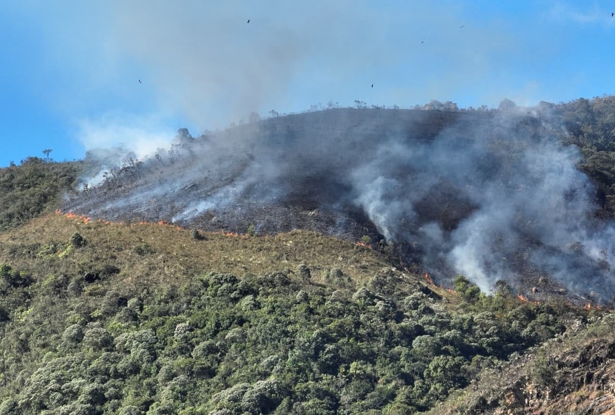 Incêndio atinge Parque Nacional da Serra do Gandarela, na Grande BH