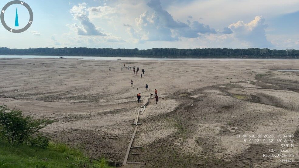 Rio Madeira vira “deserto” de areia e Porto Velho entra em estado de emergência
