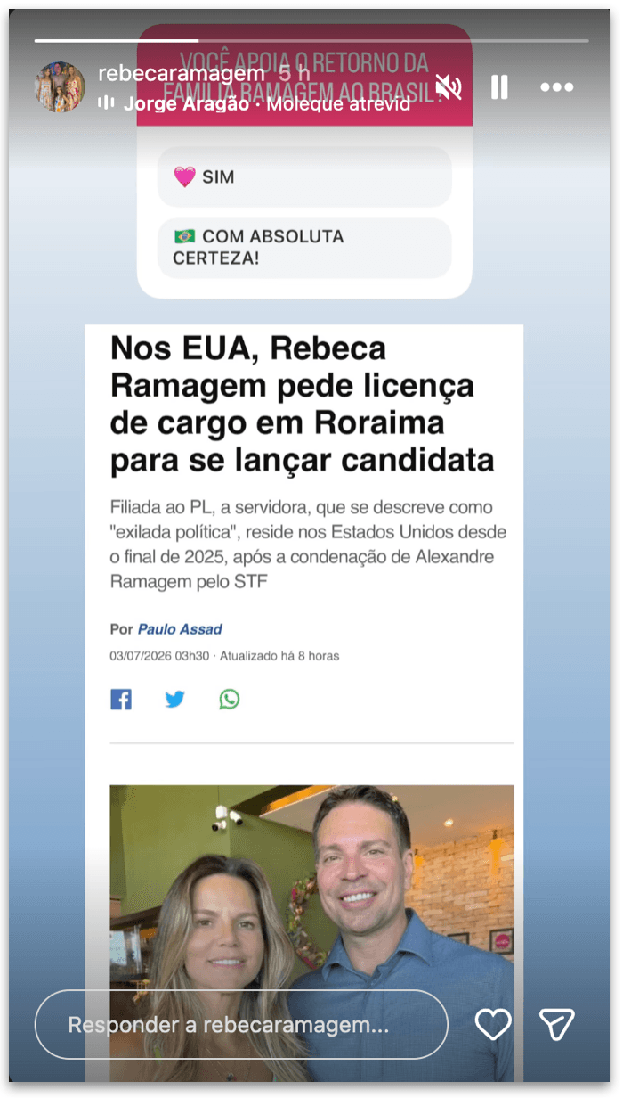 Mulher de Ramagem pede licença para disputar eleições