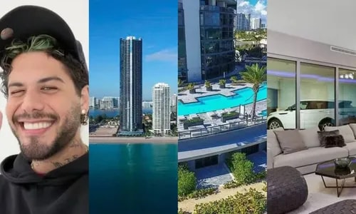 Zé Felipe mostra apartamento milionário em Miami com carro que sobe de elevador e piscina na varanda