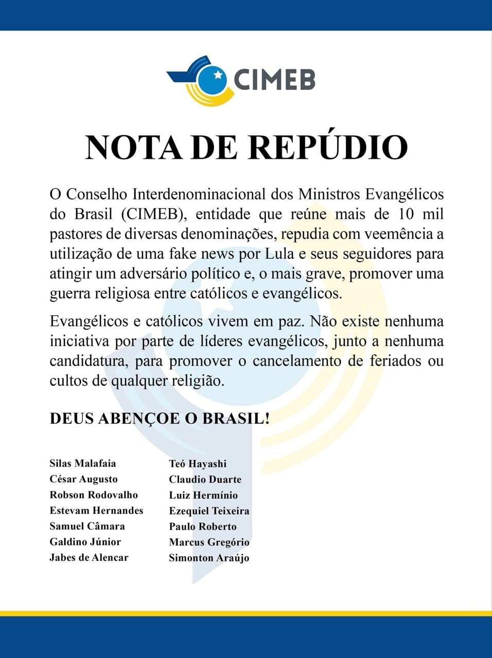 Caso Nossa Senhora: pastores dizem que Lula cria “guerra religiosa”