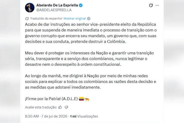 Colômbia: presidente eleito acusa Petro de querer dar golpe de Estado