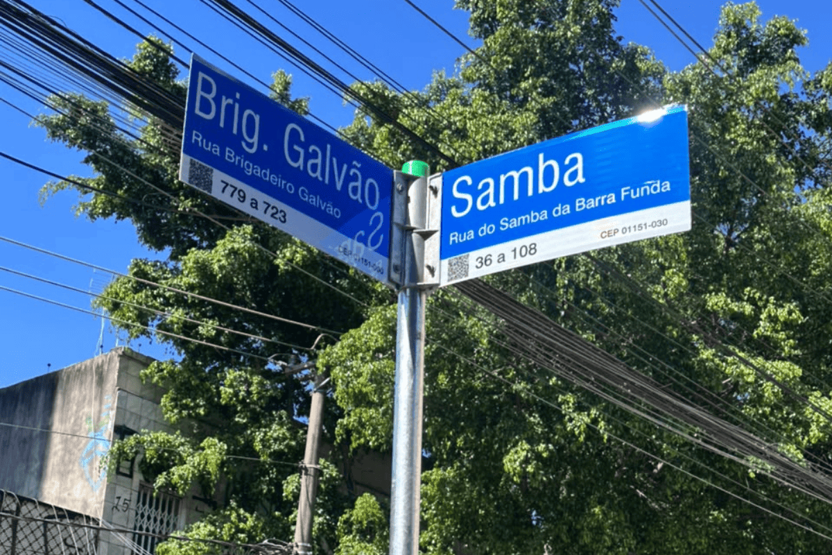 Via pública na Barra Funda ganha placas com novo nome: Rua do Samba